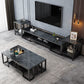 Glass TV Stand for TVs up to 18" H , Glam Open Storage TV Stand - Black / Gold Clearhalo 'furn' 'furn_tv_stands_entertainment_centers' 'Furniture' 'Living Room Furniture' 'TV Stands & Entertainment Centers' 'TV Stands & Media Storage Furniture' 'tv_stands_entertainment_centers' 5298456