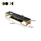 Glass TV Stand for TVs up to 18" H , Glam Open Storage TV Stand - Black / Gold Clearhalo 'furn' 'furn_tv_stands_entertainment_centers' 'Furniture' 'Living Room Furniture' 'TV Stands & Entertainment Centers' 'TV Stands & Media Storage Furniture' 'tv_stands_entertainment_centers' 5298459