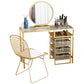 Glam Style 29,5 "Hauteur Golden Glass Top Making Vanity for Chambre