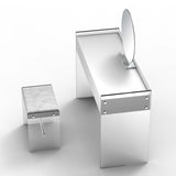 ストレートフィートメイクアップドレッシングテーブル製造された木材トップホワイトアクリルメイクアップテーブル