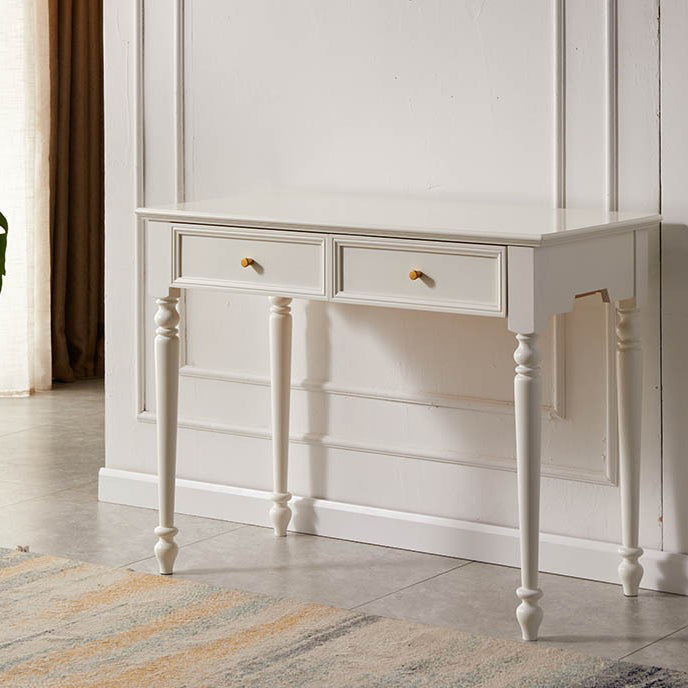 Ensemble de vanité blanc brillant avec tiroir commode moderne de pin à 2 dessins pour chambre à coucher