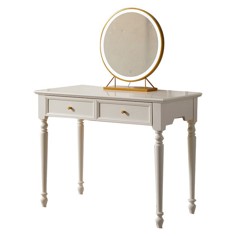 Ensemble de vanité blanc brillant avec tiroir commode moderne de pin à 2 dessins pour chambre à coucher