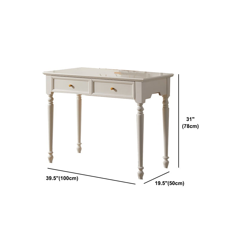 Ensemble de vanité blanc brillant avec tiroir commode moderne de pin à 2 dessins pour chambre à coucher