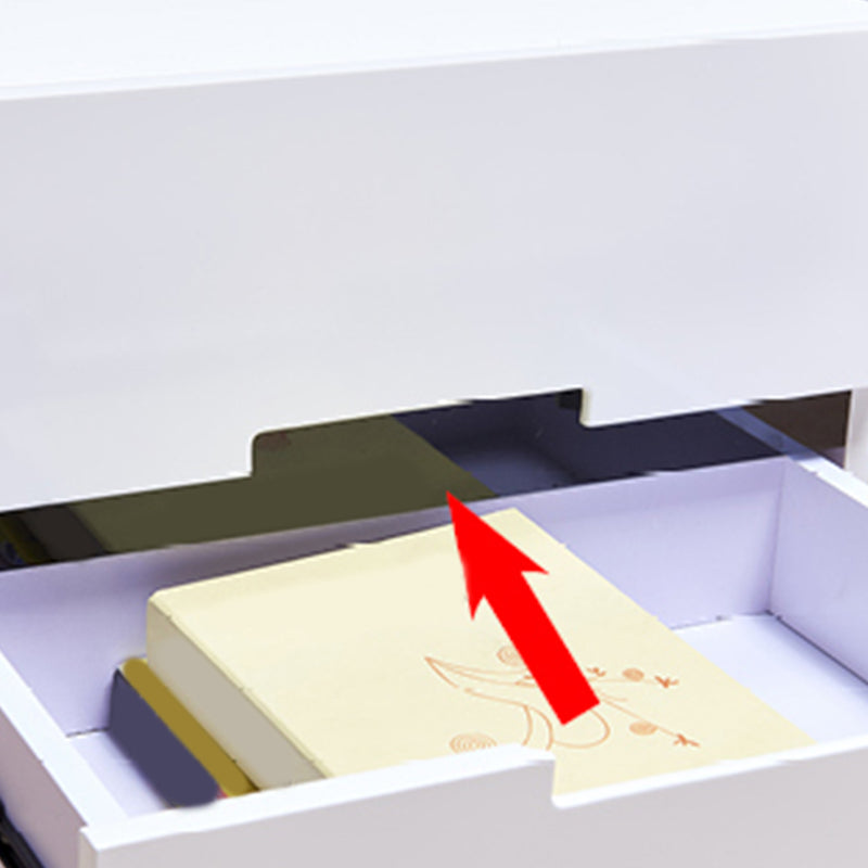 Metallbasisschrank mit 2 Schubladen weiß/schwarzer Tisch -Top -Nachttisch