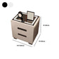 Metal Base Cabinet with 2 Drawers White/black Table Top Nightstand