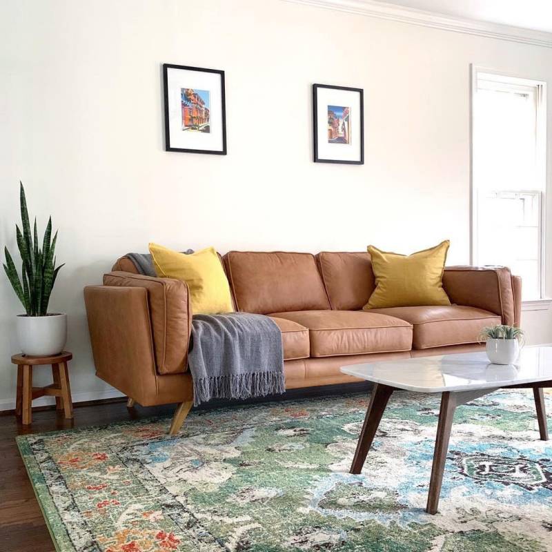 Fabric Pillow Top Arm Sofa 31.5"High Cushion Back Sectional Sofa,Brown Clearhalo 'furn' 'furn_sectionals' 'Furniture' 'Living Room Furniture' 'Sectionals' 5301320