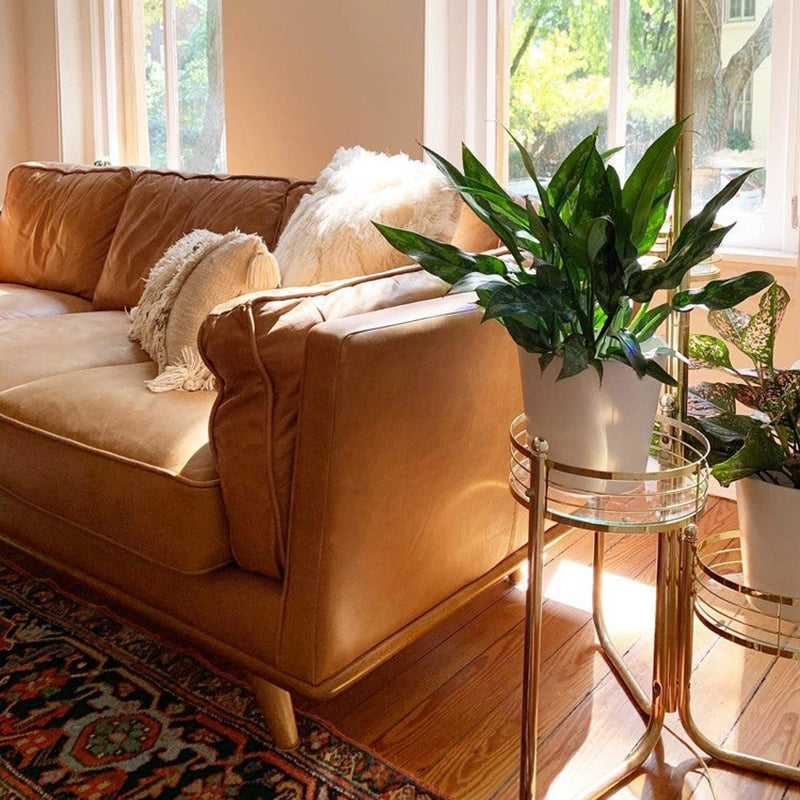 Fabric Pillow Top Arm Sofa 31.5"High Cushion Back Sectional Sofa,Brown Clearhalo 'furn' 'furn_sectionals' 'Furniture' 'Living Room Furniture' 'Sectionals' 5301323