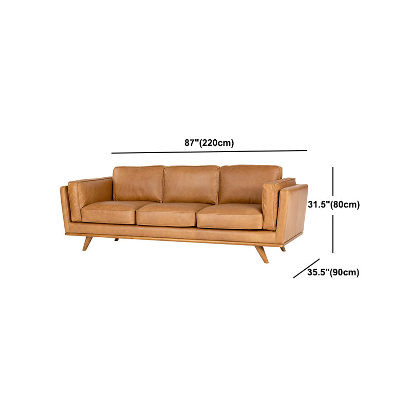 Fabric Pillow Top Arm Sofa 31.5"High Cushion Back Sectional Sofa,Brown Clearhalo 'furn' 'furn_sectionals' 'Furniture' 'Living Room Furniture' 'Sectionals' 5301330