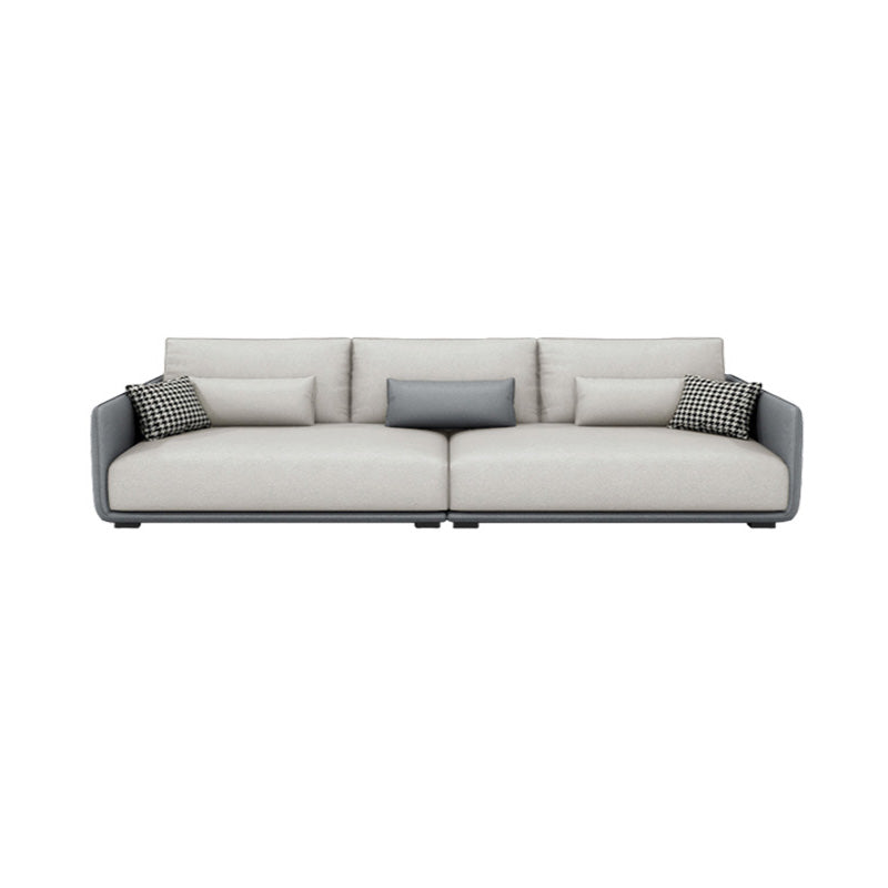 Modern Cream Faux Leather Straight Arm Sofa/Sectionals with water proof for Living Room