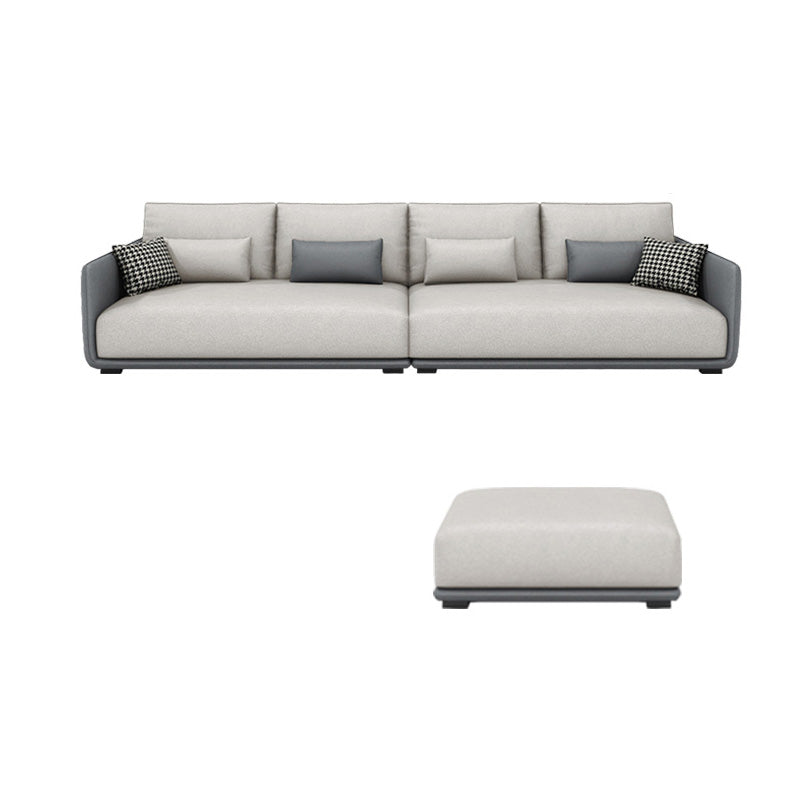 Modern Cream Faux Leather Straight Arm Sofa/Sectionals with water proof for Living Room