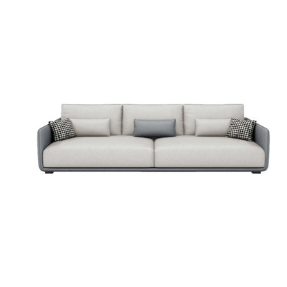 Modern Cream Faux Leather Straight Arm Sofa/Sectionals with water proof for Living Room