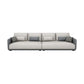Modern Cream Faux Leather Straight Arm Sofa/Sectionals with water proof for Living Room