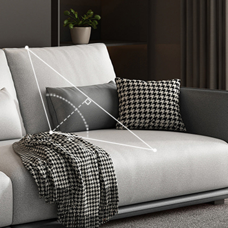 Modern Cream Faux Leather Straight Arm Sofa/Sectionals with water proof for Living Room