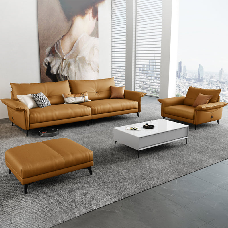 Contemporary Dark Brown Cushions Standard Pillow Top Arm Settee Clearhalo 'furn' 'furn_sofas' 'Furniture' 'Living Room Furniture' 'Sofa' 'sofas' 5301495