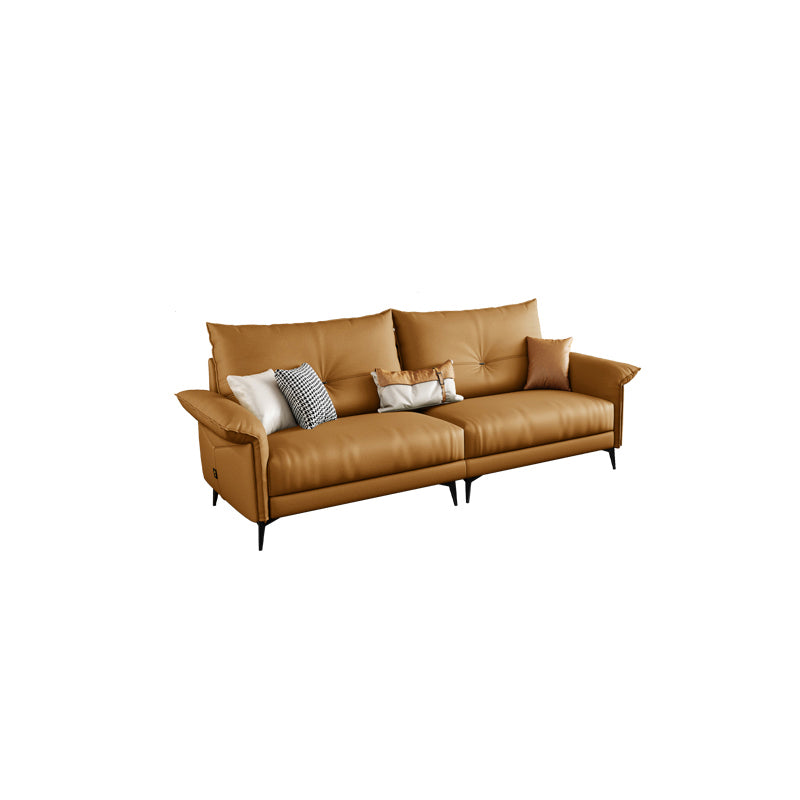 Contemporary Dark Brown Cushions Standard Pillow Top Arm Settee 75''L x36"W x 35"H Clearhalo 'furn' 'furn_sofas' 'Furniture' 'Living Room Furniture' 'Sofa' 'sofas' 5301497