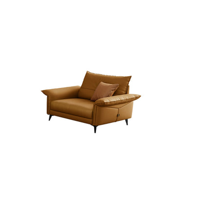 Contemporary Dark Brown Cushions Standard Pillow Top Arm Settee 47''L x36"W x 35"H Clearhalo 'furn' 'furn_sofas' 'Furniture' 'Living Room Furniture' 'Sofa' 'sofas' 5301498