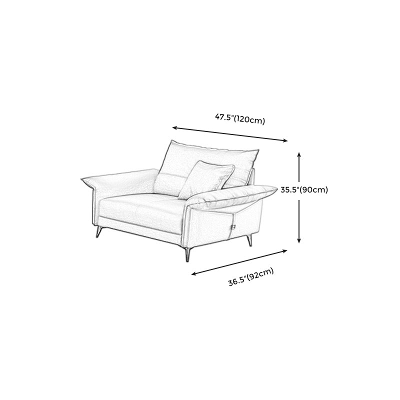 Contemporary Dark Brown Cushions Standard Pillow Top Arm Settee Clearhalo 'furn' 'furn_sofas' 'Furniture' 'Living Room Furniture' 'Sofa' 'sofas' 5301502