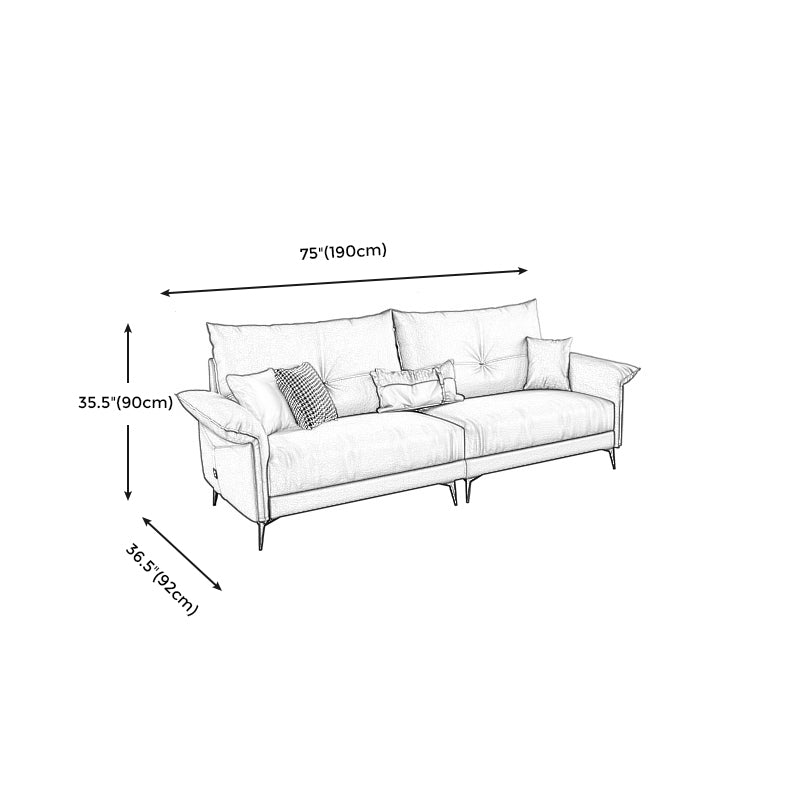 Contemporary Dark Brown Cushions Standard Pillow Top Arm Settee Clearhalo 'furn' 'furn_sofas' 'Furniture' 'Living Room Furniture' 'Sofa' 'sofas' 5301503