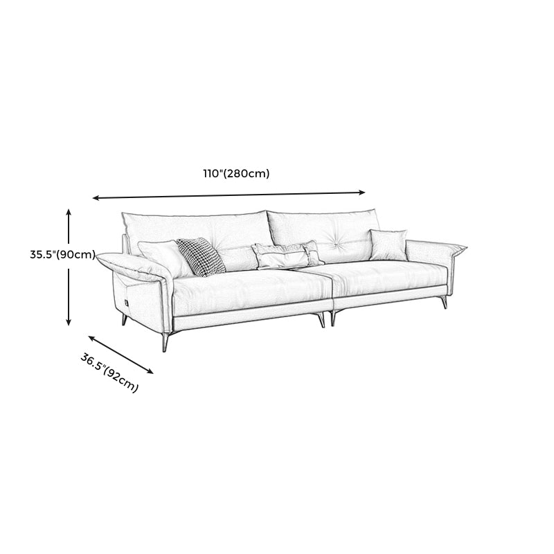 Contemporary Dark Brown Cushions Standard Pillow Top Arm Settee Clearhalo 'furn' 'furn_sofas' 'Furniture' 'Living Room Furniture' 'Sofa' 'sofas' 5301504