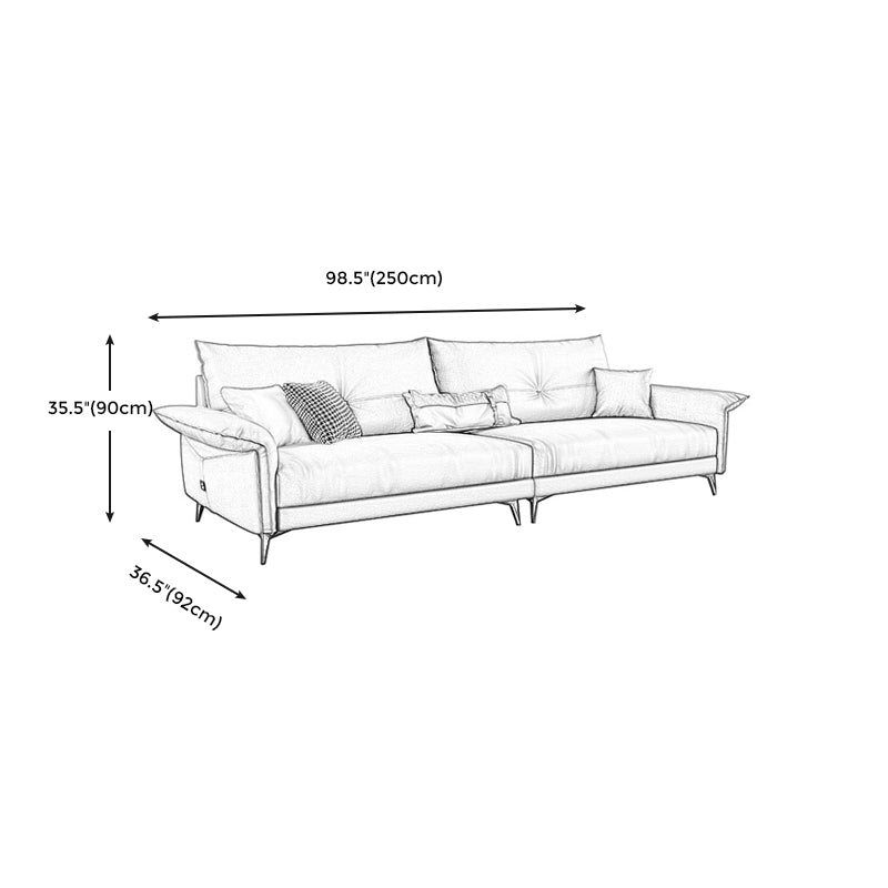 Contemporary Dark Brown Cushions Standard Pillow Top Arm Settee Clearhalo 'furn' 'furn_sofas' 'Furniture' 'Living Room Furniture' 'Sofa' 'sofas' 5301505