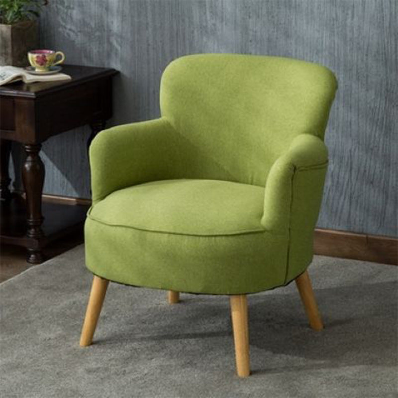 27.55"Wide*27.55"Deep Arm Chair with Square Arms, Basic Four Legs Green Natural Wood Clearhalo 'Accent Chairs' 'accent_chairs' 'Chairs & Seating' 'furn' 'furn_accent_chairs' 'Furniture' 'Living Room Furniture' 5301566