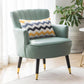 27.55"Wide*27.55"Deep Arm Chair with Square Arms, Basic Four Legs Mint Green Black Clearhalo 'Accent Chairs' 'accent_chairs' 'Chairs & Seating' 'furn' 'furn_accent_chairs' 'Furniture' 'Living Room Furniture' 5301569