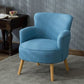 27.55"Wide*27.55"Deep Arm Chair with Square Arms, Basic Four Legs Sky Blue Natural Wood Clearhalo 'Accent Chairs' 'accent_chairs' 'Chairs & Seating' 'furn' 'furn_accent_chairs' 'Furniture' 'Living Room Furniture' 5301570