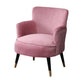 27.55"Wide*27.55"Deep Arm Chair with Square Arms, Basic Four Legs Pink Black Clearhalo 'Accent Chairs' 'accent_chairs' 'Chairs & Seating' 'furn' 'furn_accent_chairs' 'Furniture' 'Living Room Furniture' 5301572