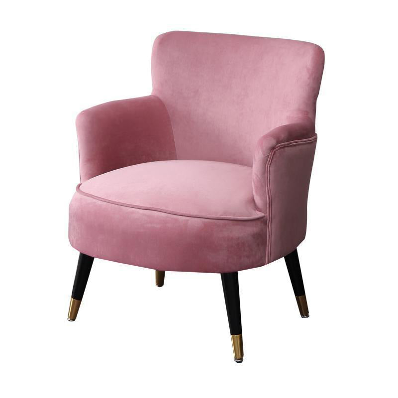 27.55"Wide*27.55"Deep Arm Chair with Square Arms, Basic Four Legs Pink Black Clearhalo 'Accent Chairs' 'accent_chairs' 'Chairs & Seating' 'furn' 'furn_accent_chairs' 'Furniture' 'Living Room Furniture' 5301572