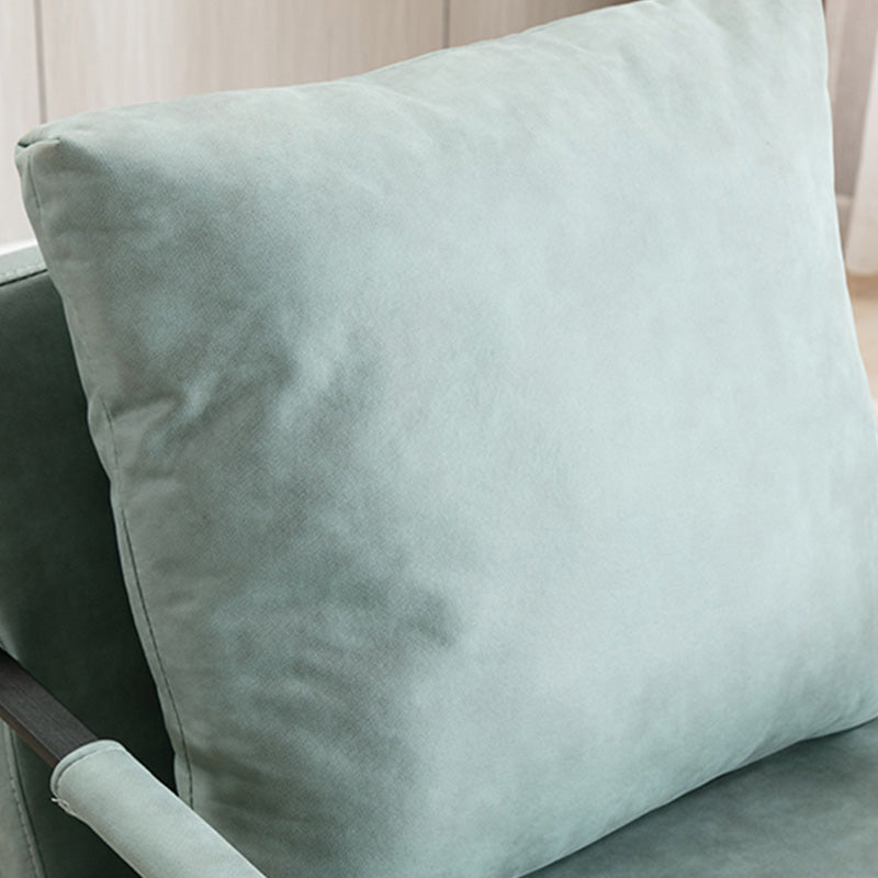 Square Arms 27" W Sled Based Faux Leather Arm Chair with Pillow Back Clearhalo 'Accent Chairs' 'accent_chairs' 'Chairs & Seating' 'furn' 'furn_accent_chairs' 'Furniture' 'Living Room Furniture' 5301696