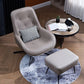22.44"Wide*22.44"Deep Bonded Leather Armless Chair with Spider Base Grey With Ottoman Clearhalo 'Accent Chairs' 'accent_chairs' 'Chairs & Seating' 'furn' 'furn_accent_chairs' 'Furniture' 'Living Room Furniture' 5301702