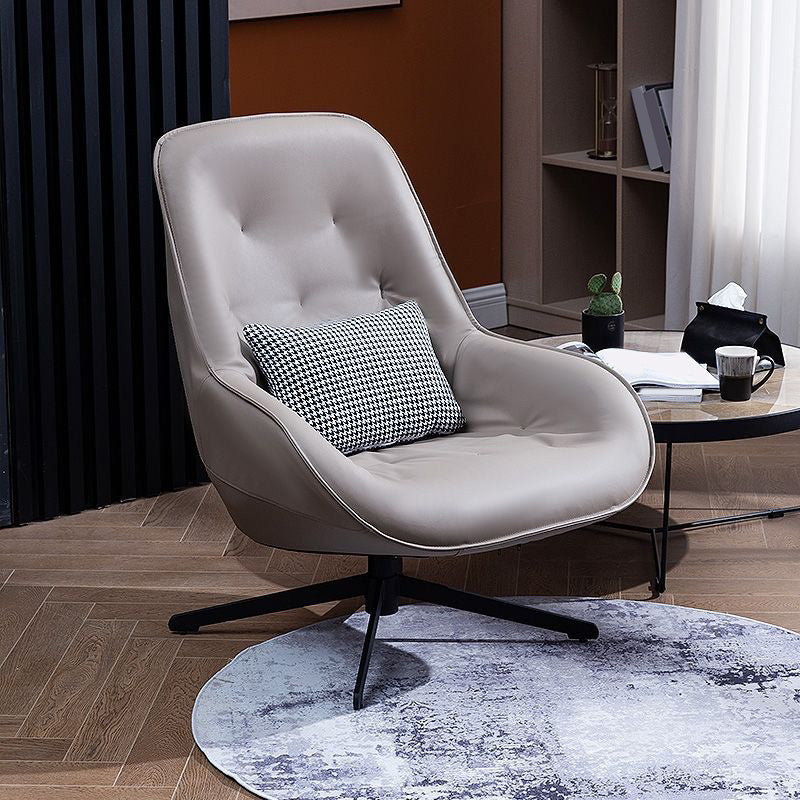 22.44"Wide*22.44"Deep Bonded Leather Armless Chair with Spider Base Grey Without Ottoman Clearhalo 'Accent Chairs' 'accent_chairs' 'Chairs & Seating' 'furn' 'furn_accent_chairs' 'Furniture' 'Living Room Furniture' 5301708