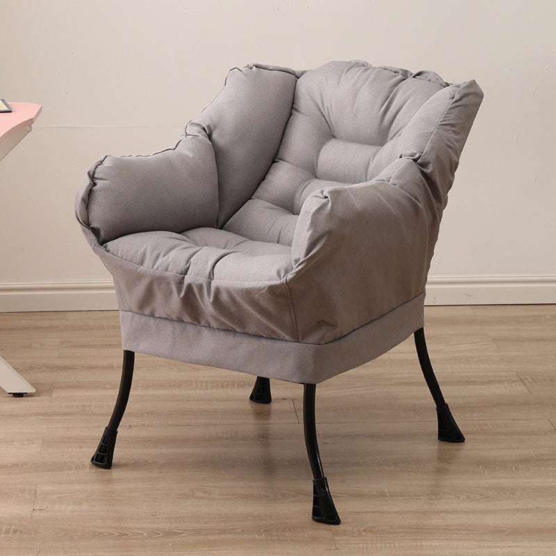 29.52 "W*27.55" D Silla de brazo de mezcla de algodón con cuatro patas negras básicas, brazos acampanados