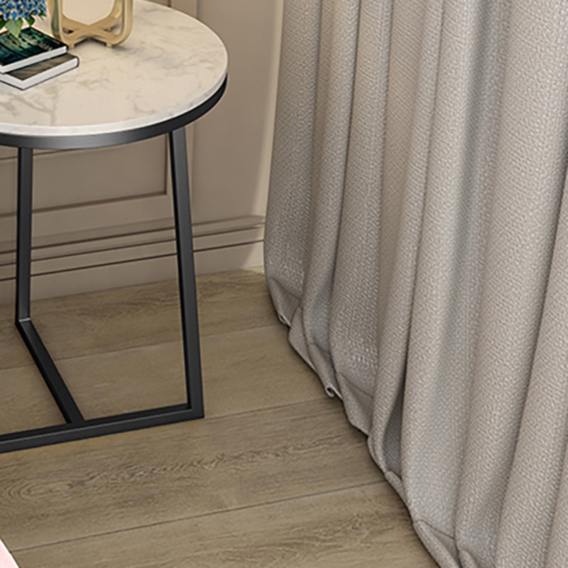 Round Marble Top End Table Metal Frame Sofa Side End Table for Living Room Clearhalo 'Coffee & Accent Tables' 'End & Side Tables' 'end_side_tables' 'furn' 'furn_end_side_tables' 'Furniture' 'Living Room Furniture' 5301835