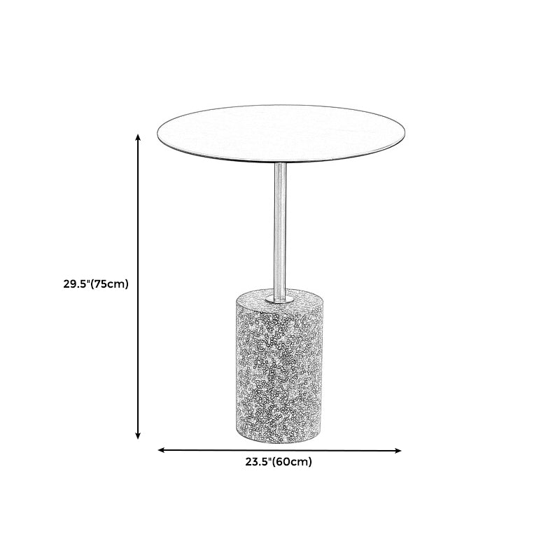 Tavolo contemporaneo di fascia laide rotonda con una singola base in terrazzo