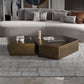 Modern Grey/brown Stainless Steel Coffee Table for Living Room Cocktail Table Clearhalo 'Coffee & Accent Tables' 'Coffee Tables' 'coffee_tables' 'furn' 'furn_coffee_tables' 'Furniture' 'Living Room Furniture' 5302056