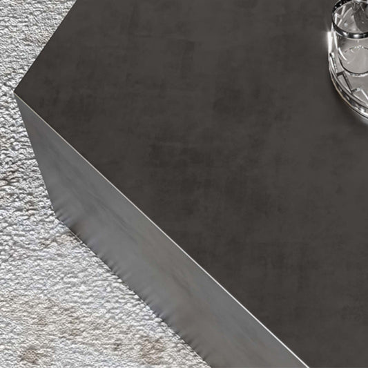 Modern Grey/brown Stainless Steel Coffee Table for Living Room Cocktail Table Clearhalo 'Coffee & Accent Tables' 'Coffee Tables' 'coffee_tables' 'furn' 'furn_coffee_tables' 'Furniture' 'Living Room Furniture' 5302058