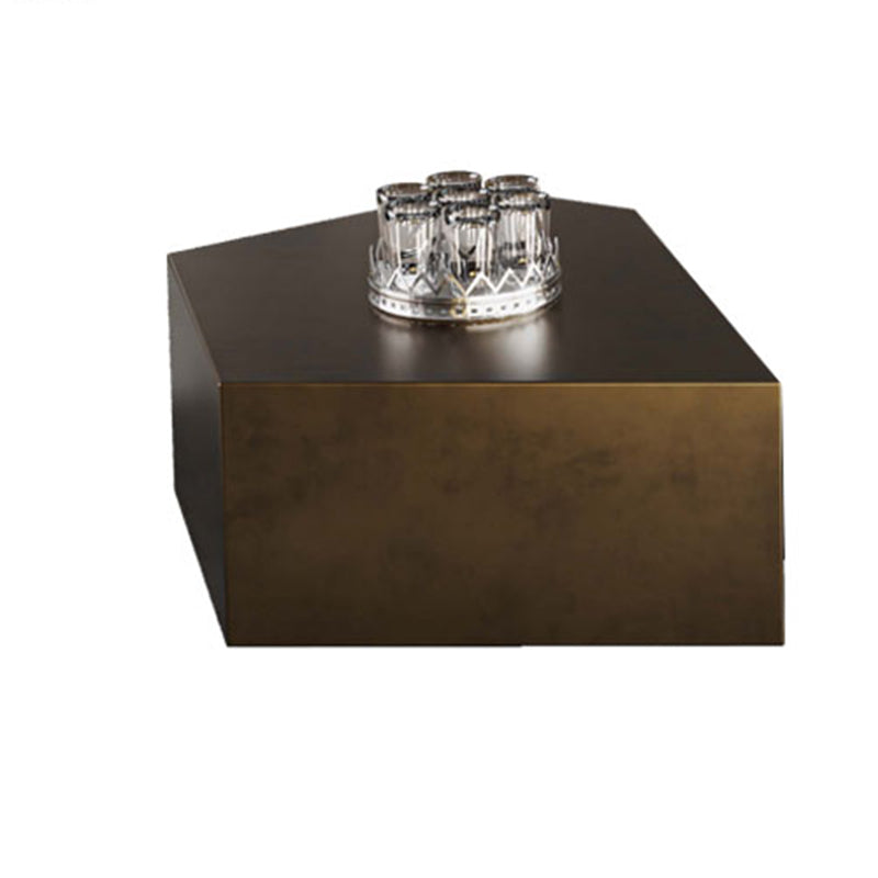 Modern Grey/brown Stainless Steel Coffee Table for Living Room Cocktail Table 24"L x 18"W x 14"H Brown Clearhalo 'Coffee & Accent Tables' 'Coffee Tables' 'coffee_tables' 'furn' 'furn_coffee_tables' 'Furniture' 'Living Room Furniture' 5302061