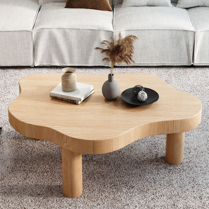 Top de madera sólida de estilo moderno Nuez/Madera/Blanca/Tea de teca/Negro Mesa de café de forma libre