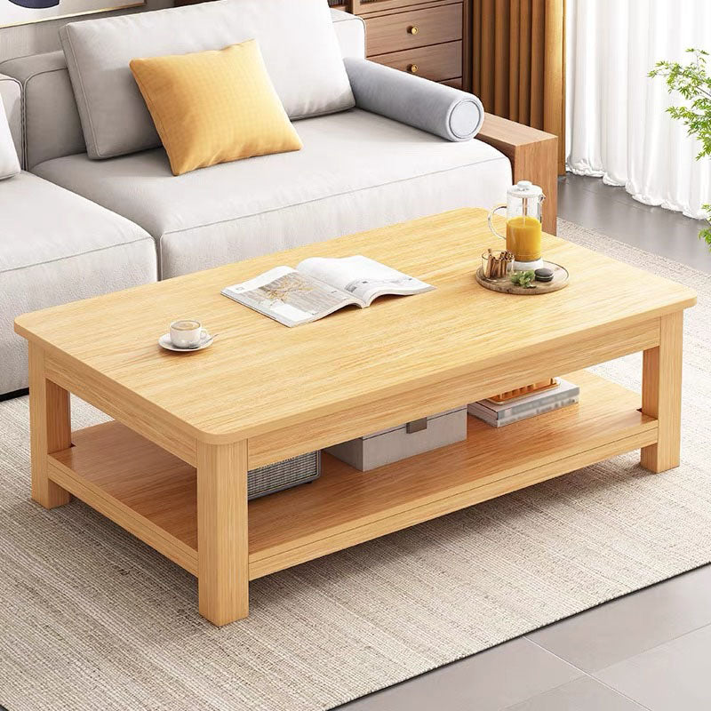 Modern Style Solid Wood Top Walnut/wood Color Rectangular Coffee Table