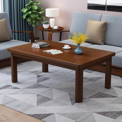 Modern Style Solid Wood Top Walnut/wood Color Rectangular Coffee Table