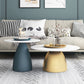 Modern Slate Pedestal Coffee Table Round Cocktail Table in Black/White Clearhalo 'Coffee & Accent Tables' 'Coffee Tables' 'coffee_tables' 'furn' 'furn_coffee_tables' 'Furniture' 'Living Room Furniture' 5302141