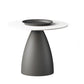 Modern Slate Pedestal Coffee Table Round Cocktail Table in Black/White 24"L x 24"W x 18"H Black White Clearhalo 'Coffee & Accent Tables' 'Coffee Tables' 'coffee_tables' 'furn' 'furn_coffee_tables' 'Furniture' 'Living Room Furniture' 5302147