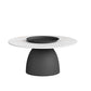 Modern Slate Pedestal Coffee Table Round Cocktail Table in Black/White Clearhalo 'Coffee & Accent Tables' 'Coffee Tables' 'coffee_tables' 'furn' 'furn_coffee_tables' 'Furniture' 'Living Room Furniture' 5302149