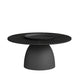 Modern Slate Pedestal Coffee Table Round Cocktail Table in Black/White 31.5"L x 31.5"W x 16"H Black Black Clearhalo 'Coffee & Accent Tables' 'Coffee Tables' 'coffee_tables' 'furn' 'furn_coffee_tables' 'Furniture' 'Living Room Furniture' 5302152