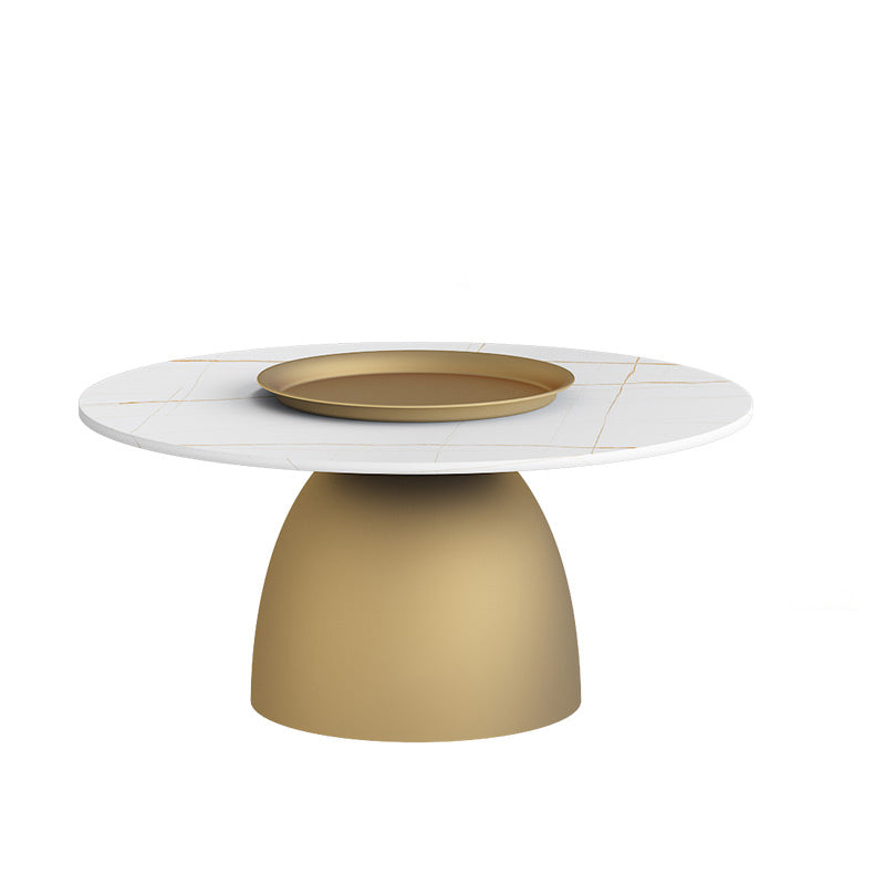 Modern Slate Pedestal Coffee Table Round Cocktail Table in Black/White Clearhalo 'Coffee & Accent Tables' 'Coffee Tables' 'coffee_tables' 'furn' 'furn_coffee_tables' 'Furniture' 'Living Room Furniture' 5302156
