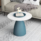 Modern Slate Pedestal Coffee Table Round Cocktail Table in Black/White 24"L x 24"W x 18"H Blue White Clearhalo 'Coffee & Accent Tables' 'Coffee Tables' 'coffee_tables' 'furn' 'furn_coffee_tables' 'Furniture' 'Living Room Furniture' 5302157
