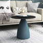 Modern Slate Pedestal Coffee Table Round Cocktail Table in Black/White 24"L x 24"W x 18"H Blue Black Clearhalo 'Coffee & Accent Tables' 'Coffee Tables' 'coffee_tables' 'furn' 'furn_coffee_tables' 'Furniture' 'Living Room Furniture' 5302165