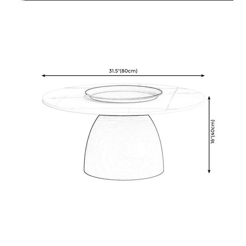Modern Slate Pedestal Coffee Table Round Cocktail Table in Black/White Clearhalo 'Coffee & Accent Tables' 'Coffee Tables' 'coffee_tables' 'furn' 'furn_coffee_tables' 'Furniture' 'Living Room Furniture' 5302166