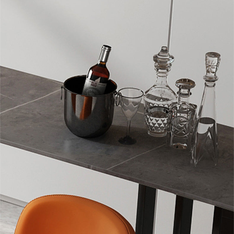Stone Top Bar Counter Contemporary Bar Counter with Double Pedestal Base Clearhalo 'Bar Furniture' 'Bar Tables' 'bar_tables' 'furn' 'furn_bar_tables' 'Furniture' 'Kitchen & Dining Furniture' 5302260